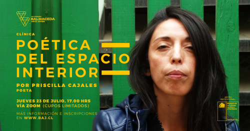 Nueva clínica sobre poesía junto a Priscilla Cajales, en BAJ Valparaíso
