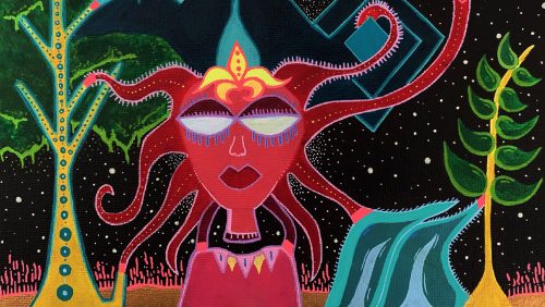 la iconografía mapuche fue el foco central del taller de pintura en técnicas mixtas