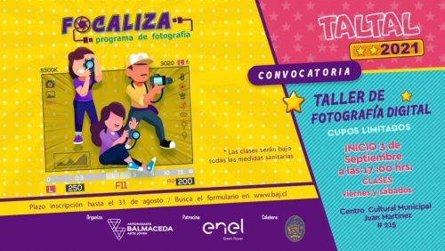 BAJ Y ENEL REALIZARÁN TALLER DE FOTOGRAFÍA DIGITAL EN TALTAL